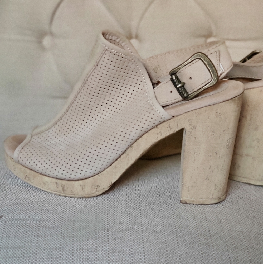 Ladies Sbicca Chunky Cork Heels - Picture 5 of 8